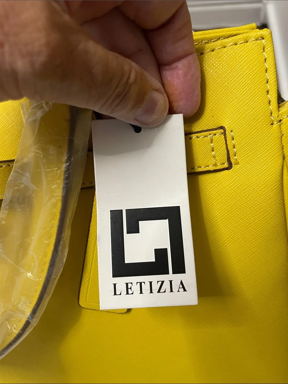 Leather Yellow Structured Top-Handle Satchel